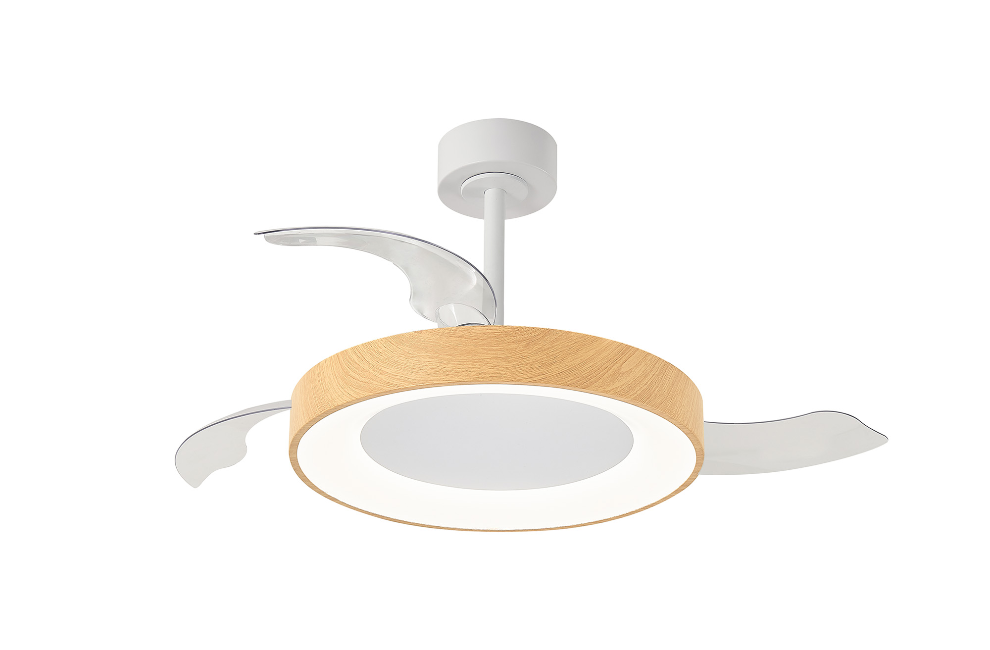 M9011  Niseko Fan M 49cm 50W LED Dimmable Ceiling Light With Built-In 30W DC Fan, 2700-5000K Remote Control, 5500lm, Wood